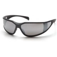 Pyramex Exeter Safety Eyewear - Silver Mirror Anti-Fog Lens, Charcoal Gray Frame