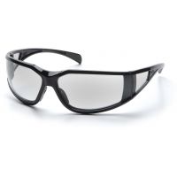 Pyramex Exeter Safety Glasses - Clear Anti-Fog Lens, Glossy Black Frame