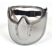 Pyramex Capstone Goggles w/Face Shield - Gray frame, Clear Antifog Lens
