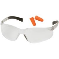 Pyramex Mini-Ztek Safety Glasses And DP1000 Ear Plug Combo Clear Lens Clear Frame Ten Pack PYS2510SNDP