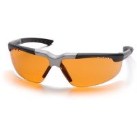 Pyramex Reatta Safety Eyewear - Orange Lens, Black-Silver Frame