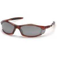 Pyramex Solara Safety Eyewear - Silver Mirror Lens, Trans Orange Frame