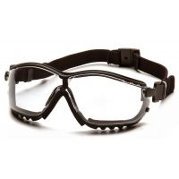 Pyramex V2G Safety Glasses - Clear Anti-Fog Lens, Black Frame
