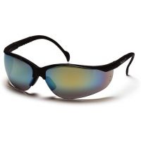 Pyramex Venture II Safety Glasses - Gold Mirror Lens, Black Frame