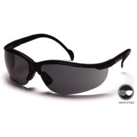 Pyramex Venture II Safety Glasses - Gray Anti-Fog Lens, Black Frame