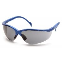 Pyramex Venture II Safety Glasses - Metallic Blue Frame, Gray Lens