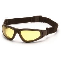 Pyramex XSG Safety Glasses - Amber Anti-Fog Lens, Black Frame