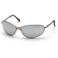 Pyramex Zone II Metal Safety Glasses - Silver Mirror Lens, Gun Metal Frame