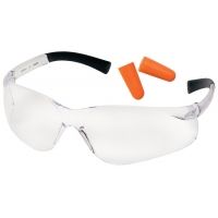 Pyramex Ztek Safety Glasses And DP1000 Ear Plug Combo Clear Lens Clear Frame PYS2510SDP