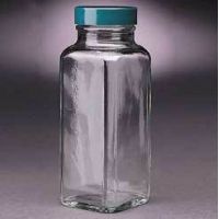 Qorpak French Square Bottles, Wide Mouth, Qorpak 7701A With Tinfoil-Lined Black Phenolic Cap, Case of 48