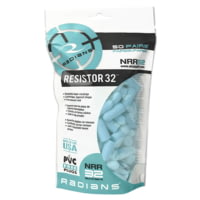 Radians FP70ABG/50 Resistor Earplugs Foam 32 DB In The Ear Aqua Blue Adult 50 Pa