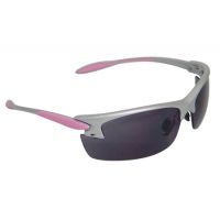 Radians Women's Shooting Glasses Smoke Lens With Silver/Pink Frame PG0820CS