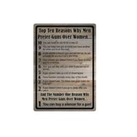 River's Edge 10 Reasons For Gun Over Woman TinSign 16" 1559