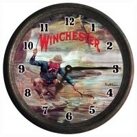 River's Edge Winchester Fisherman By Stream Wall Clock