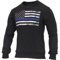 Rothco Thin Blue Line Flag Crew Neck Sweatshirt - Men's