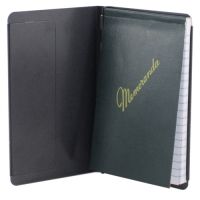 Saunders Mfg Padfolio With Writing Pad, Black Alum, Pocket Size, 3.5 X 5.5 Paper