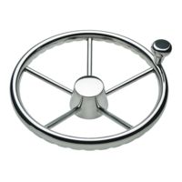 Schmitt &amp; Ongaro Marine 170 13.5" Stainless 5-Spoke Destroyer Wheel w/ Stainless Cap and FingerGrip Rim