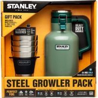 Stanley Tools Classic Growler 2qt and Adventure Stacking Steel Tumblers Set-Hammertone Green