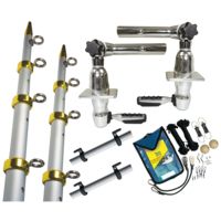 TACO Marine Grand Slam 280 Package w/15' Silver/Gold Poles, 2 280 Outrigger Mounts, Premium Rigging kit and Line Caddy