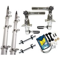 TACO Marine Grand Slam 280 Package w/15' Silver/Silver Poles, Premium Rigging Kit &amp; Line Caddy