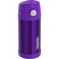 Thermos FUNtainer Stainless Steel Insulated Purple Water Bottle w/Straw