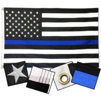 Thin Blue Line Durasleek - Dual Line Red/blue Flag, Sewn &amp; Embroidered, 4 X 6 Ft