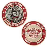 Thin Blue Line Firefighter's Thin Red Line Challenge Coin