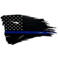 Thin Blue Line Flag Metal Sign, 15''