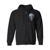 Thin Blue Line Full Zip - Skull - Unisex