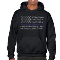 Thin Blue Line Hoodie - Pledge Of Allegiance Flag