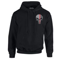 Thin Blue Line Hoodie - Thin Red Line Skull
