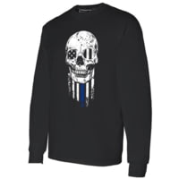 Thin Blue Line Halloween Long Sleeve Shirt - Mens