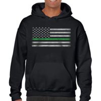 Thin Blue Line Men's Hoodie - Classic Thin Green Line