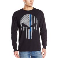 Thin Blue Line Men's Longsleeve T-shirt - Skull