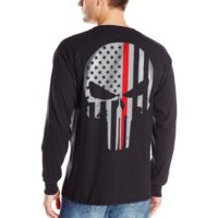 Thin Blue Line Men's - Skull Thin Red Line Long Sleeve T-shirt