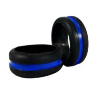 Thin Blue Line Silicone Ring - Women's