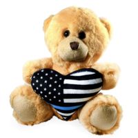 Thin Blue Line Teddy Bear - Heart