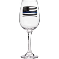 Thin Blue Line Flag Wine Glass