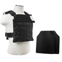 Vism Fast Plate Carrier w/2 10x12in Level IIIA Shooters Cut Hard Ballistic Plates