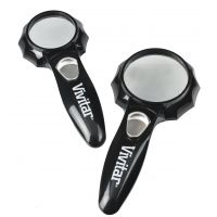 Vivitar Optics LED Set of 2 Lighted 6-LED Handheld Magnifiers-2.5x Magnification and 3x Magnification