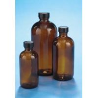 VWR Boston Round Bottles, Amber, Narrow Mouth VW5120120C25 Bulk Packs With Unattached Caps In Bags