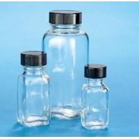 VWR French Square Bottles, Clear, Wide Mouth VW5610843V22 Convenience Packs With Caps Attached