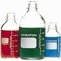 Wheaton Media Bottles, Graduated, Wheaton 219759 With Rubber-Lined Cap, Case of 24