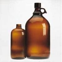 Wheaton Safety-Coated Bottles, Amber, Narrow Mouth, Wheaton 220949 Bottles With PE-lined Cap, Case of 4