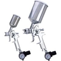Shop Fox HVLP 2 Spray Gun Set with Gauges &amp; Metal Cups