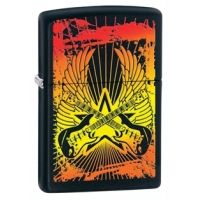 Zippo Guitar Wings Classic Style Lighter, Black Matte