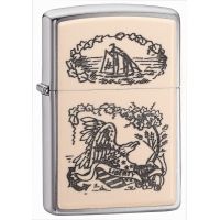 Zippo Ivory Scrimshaw Liberty Eagle Lighter