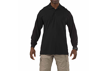 Image of 5.11 Tactical Professional Long Sleeve Polo - Men's, Extra Large, Regular, Black, 42056-019-XL