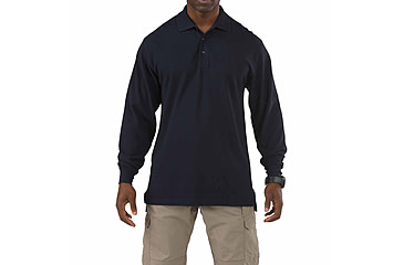 Image of 5.11 Tactical Professional Long Sleeve Polo - Men's, Large, Tall, Dark Navy, 42056T-724-L