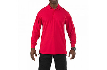 Image of 5.11 Tactical Professional Long Sleeve Polo - Men's, Large, Regular, Range Red, 42056-477-L
